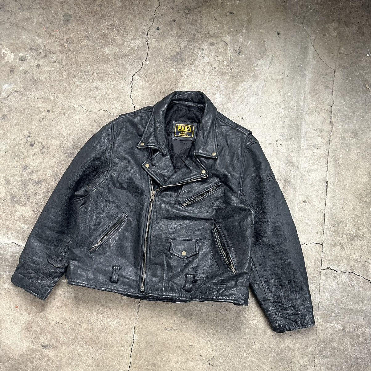 Genuine Leather Vintage Leather moto biker Jacket y2k jacket Size US XXL / EU 58 / 5 - 4 Thumbnail