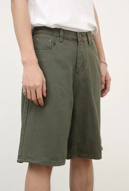 Other Green retro versatile simple casual men's shorts Size US 32 / EU 48 - 8 Thumbnail