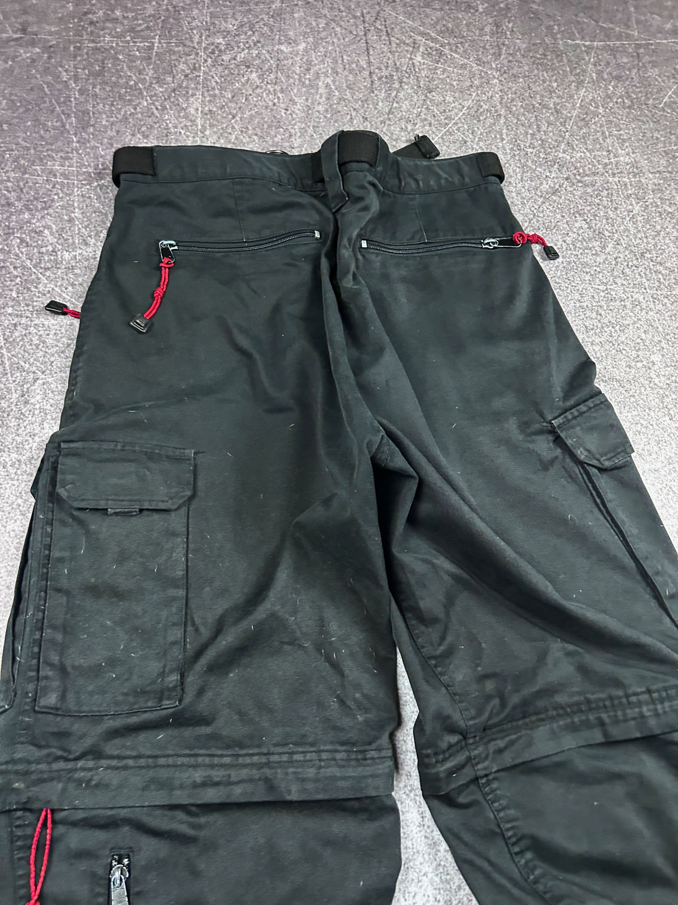 Vintage Y2K Cargo Pants Black Utility Multi Pocket Techwear Style Size US 32 / EU 48 - 7 Thumbnail