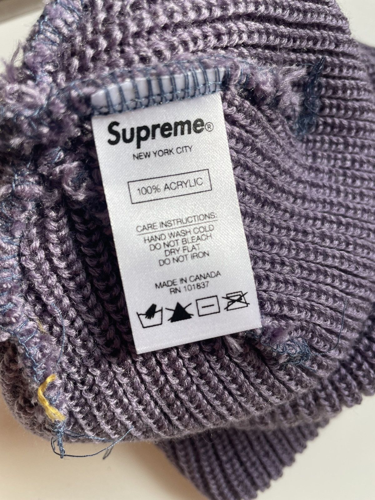 Supreme Supreme BLANK Heather Loose Gauge Beanie PURPLE Size ONE SIZE - 3 Thumbnail
