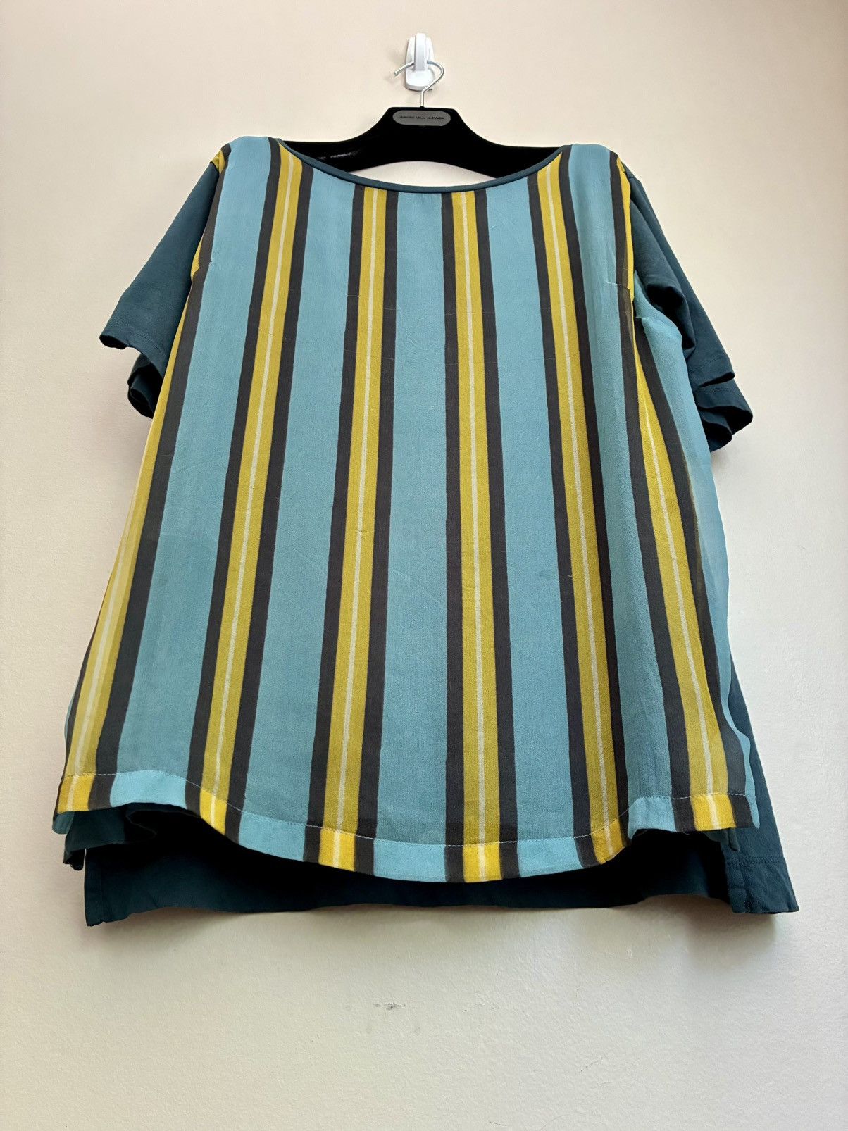 Dries Van Noten Dries Van Noten Vintage Silk Overlay Striped Tee Size US S / EU 44-46 / 1 - 4 Thumbnail