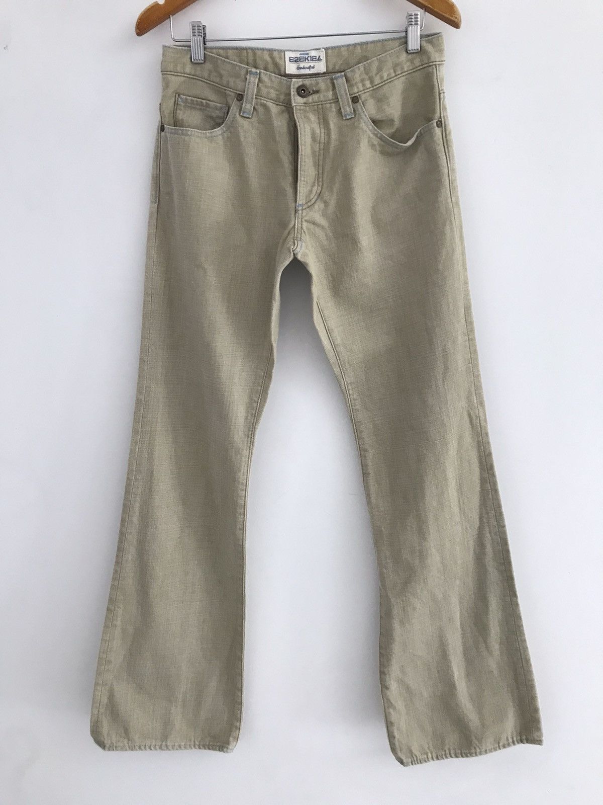 Ezekiel Ezekiel Handcrafted Blue Stitch Flare Denim Jeans Size US 31 - 1 Thumbnail
