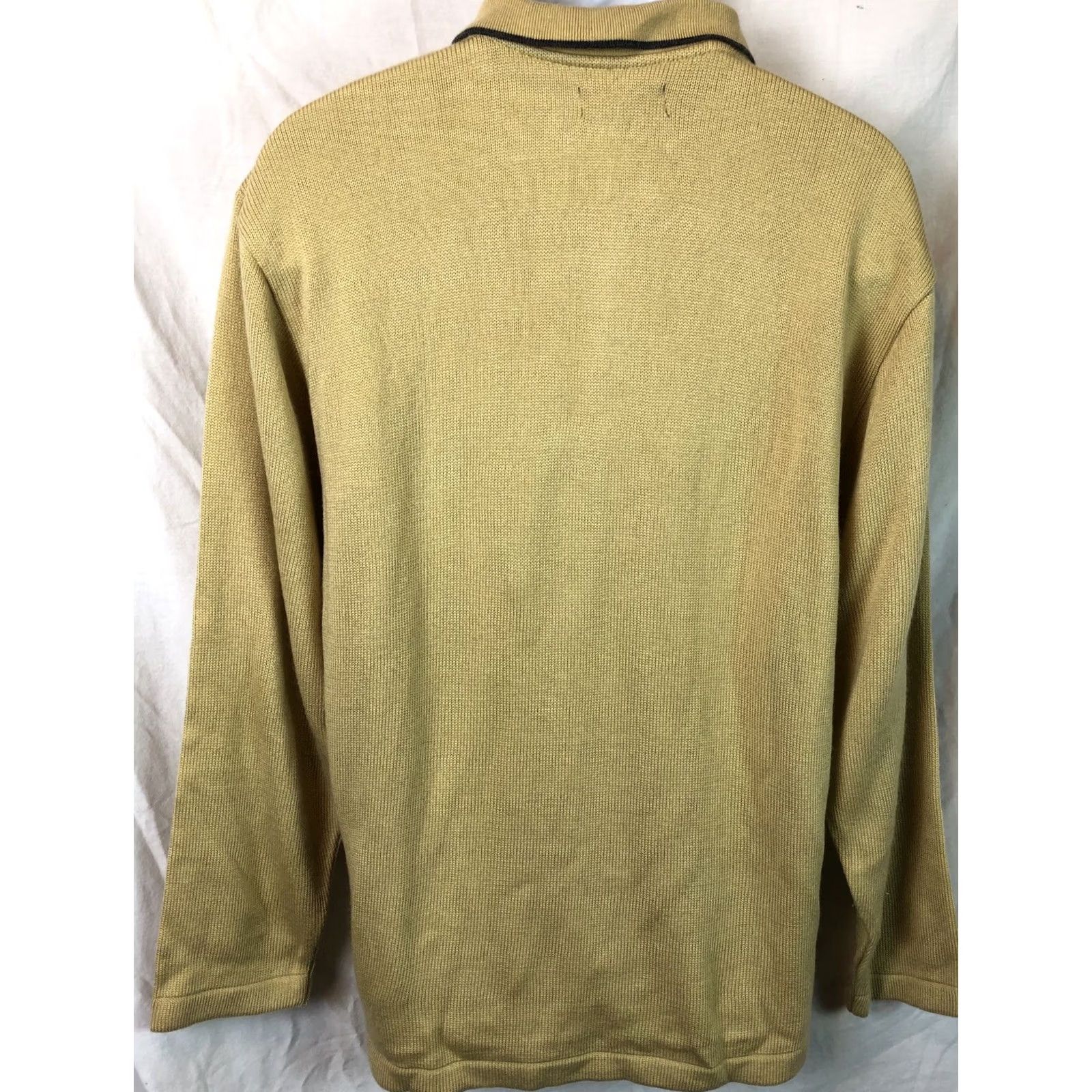 Vintage Adolfo golf sweater M Gold Argyle Knit Preppy polo collar 3 button long sleeve Size US M / EU 48-50 / 2 - 3 Thumbnail