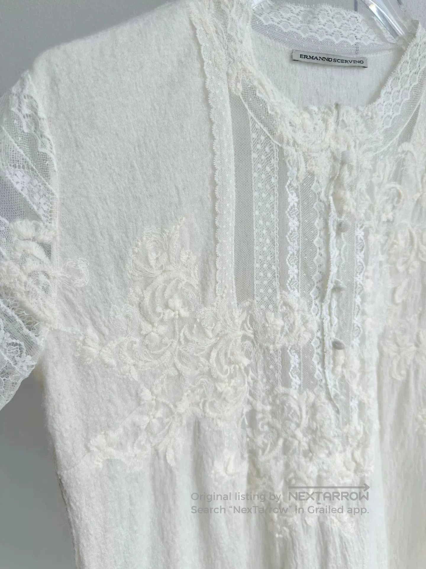 Ermanno Scervino Ermanno Scervino Floral Lace Short-Sleeve. Size S / US 4 / IT 40 - 4 Thumbnail