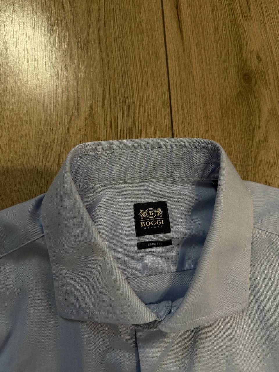 Boggi Luxury Boggi Milano Shirt Mens Size 43/17 Blue Solid Size US L / EU 52-54 / 3 - 3 Thumbnail