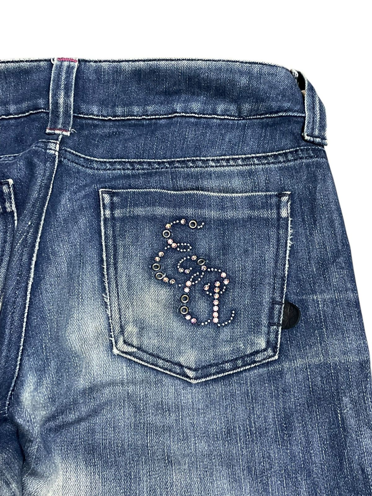 Emporio Armani Vintage Y2K Emporio Armani Beads At Back Style Bootcut Jeans Size 29" - 8 Thumbnail