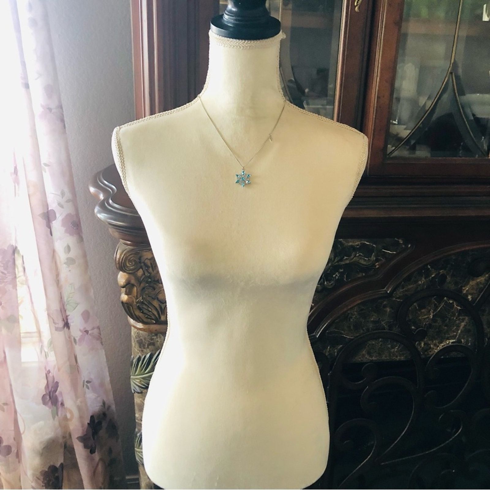 Handmade Hand crafted marquis snowflake on chain necklace Size ONE SIZE - 9 Thumbnail