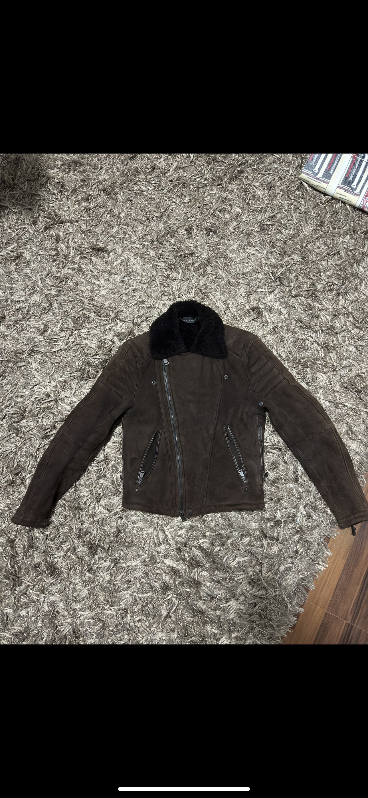 Ralph Lauren Black Label Biker Lamb suede and Shearling Leather Jacket Size US S / EU 44-46 / 1 - 1 Thumbnail