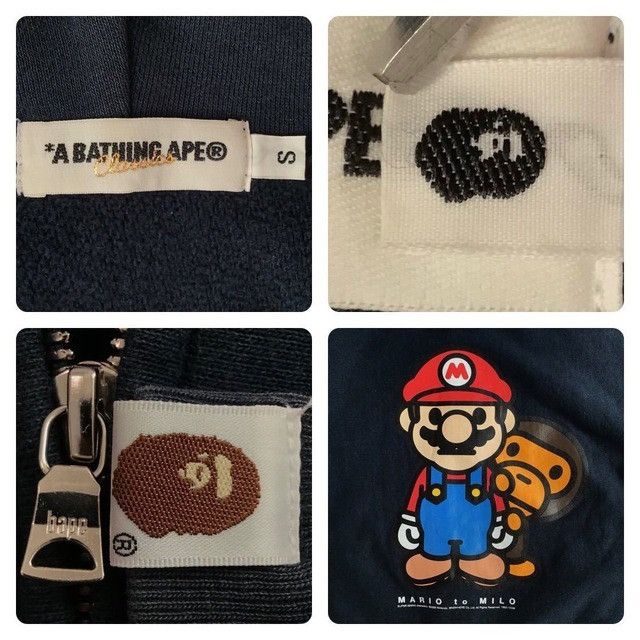 Bape BAPE Nintendo Mario Milo full zip hoodie Navy a bathing ape Size US S / EU 44-46 / 1 - 9 Thumbnail