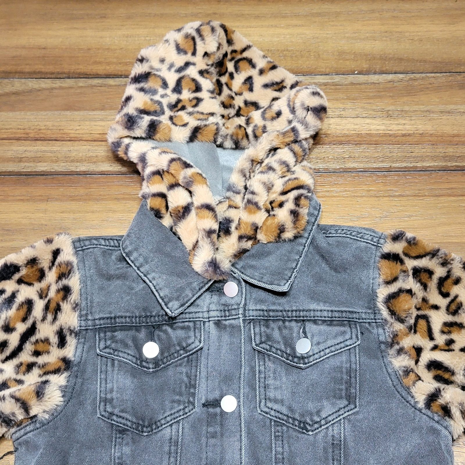 Other Denim Jacket w/ Faux Fur Arms and Detachable Hood - Small Size S / US 4 / IT 40 - 2 Thumbnail
