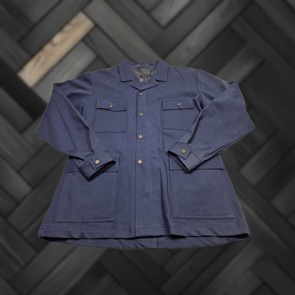 Jordache VTG Jordache Jacket Mens L Blue Canvas Field Military Lined Pockets Size US L / EU 52-54 / 3 - 1 Thumbnail