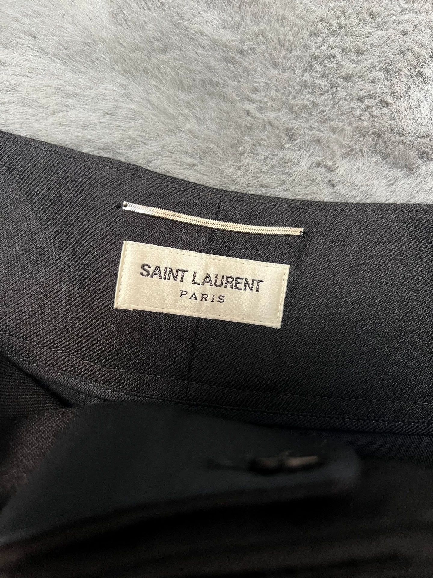 Saint Laurent Paris black double-belt wool straight-leg trousers, size 44 Size US 28 / EU 44 - 5 Thumbnail