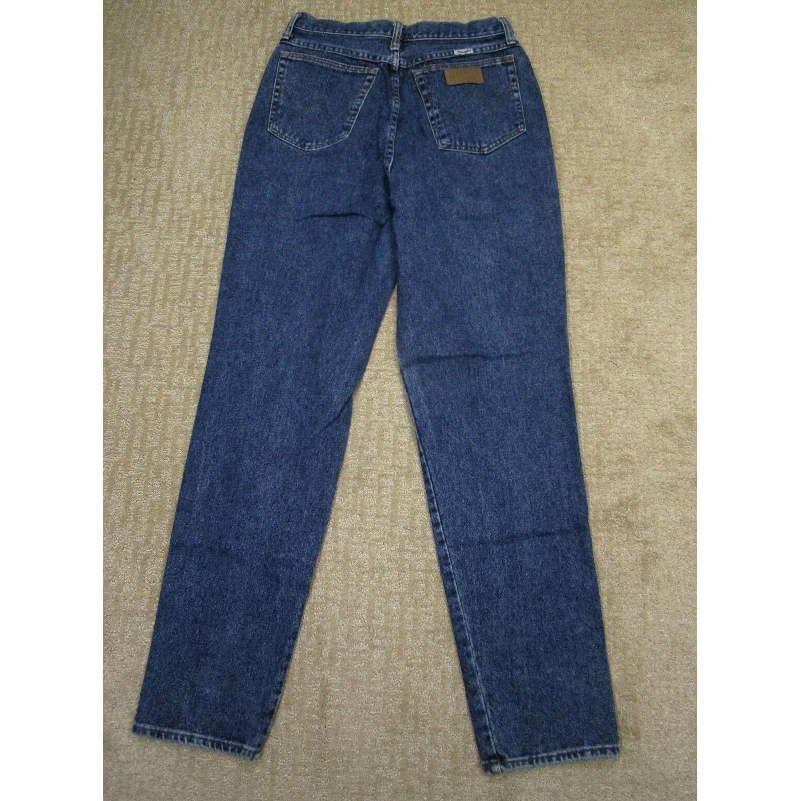 Wrangler VINTAGE Wrangler Jeans Women 14 Blue Tapered High Rise Dark Wash USA 90s Jeans Womens 14 Blue Dark Wash 90s Wrangler Logo 5-Pocket Denim USA Size 36" / US 14 / IT 50 - 4 Thumbnail