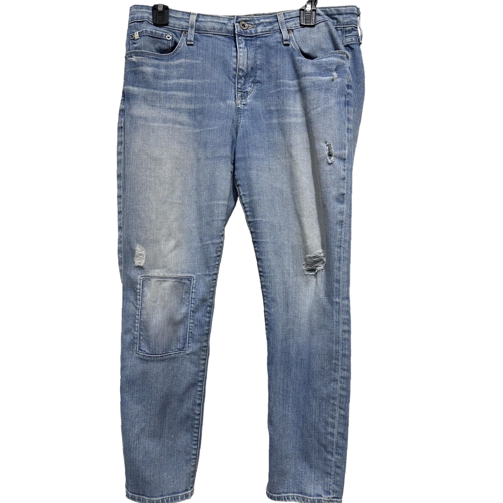 Denime BIG STAR 1974 Jeans Women 32 Light Wash Distressed Patch Stretch Denim Size 24" / US 00 / IT 34 - 2 Thumbnail