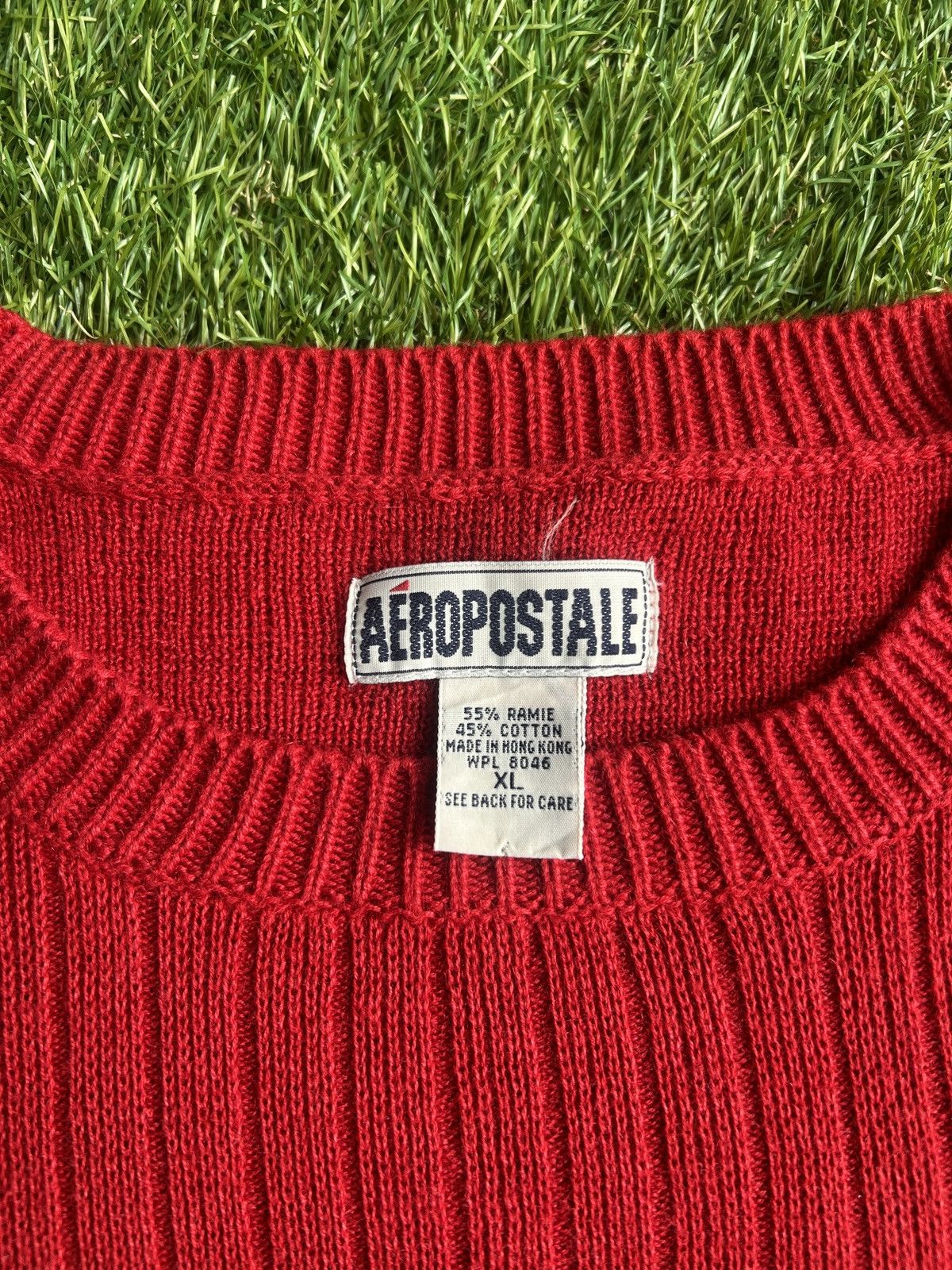 Aeropostale Vintage Aeropostale Red Rib Knit Sweater Size XL Size US XL / EU 56 / 4 - 2 Thumbnail