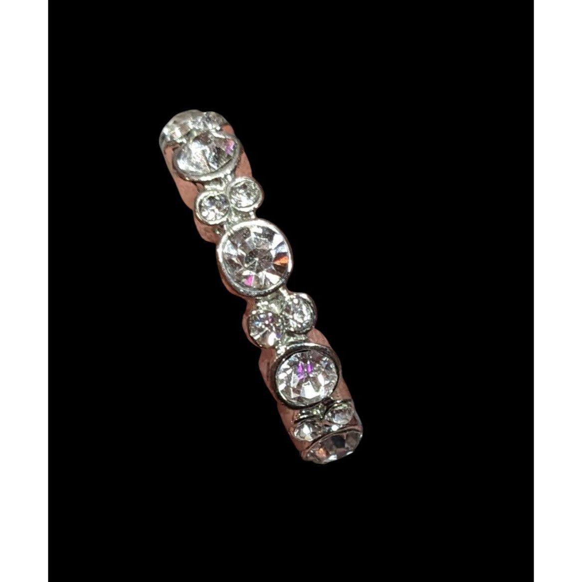 Other Elegant Glam Silver Tone Sparkling Rhinestone Ring Size 7 1/ Size ONE SIZE - 3 Thumbnail