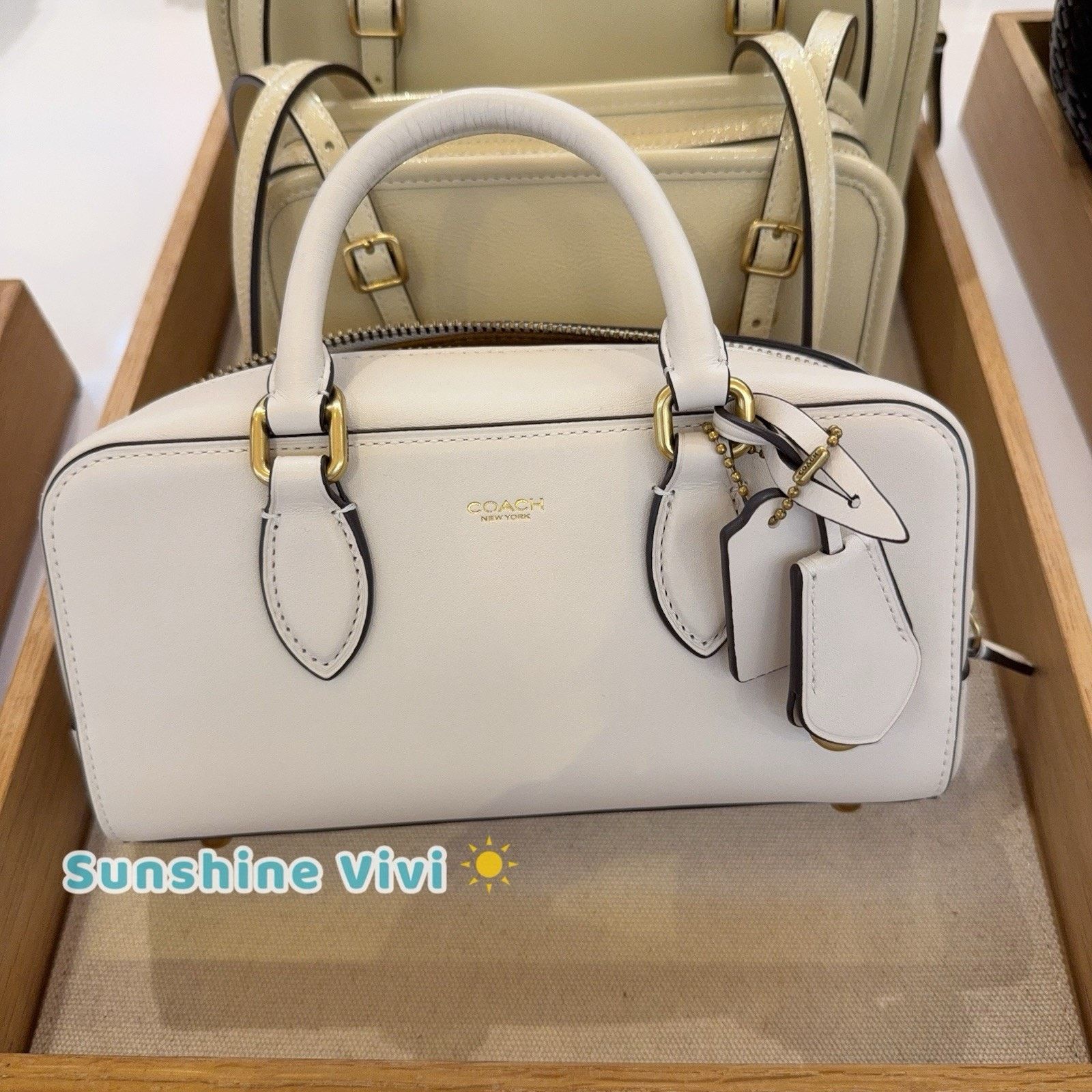 Coach NWT Coach Bowery Satchel 22 Brass/Chalk White Leather CY917 Size ONE SIZE - 1 Thumbnail