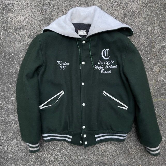 Other Vintage 1998 CARLISLE BAND BUTWIN Zip Hood Varsity Jacket Size US L / EU 52-54 / 3 - 1 Thumbnail
