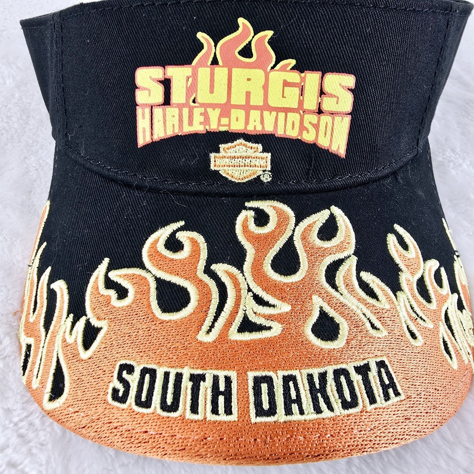 Harley Davidson Vintage Harley Davidson Sturgis South Dakota Flames Visor Size ONE SIZE - 3 Thumbnail