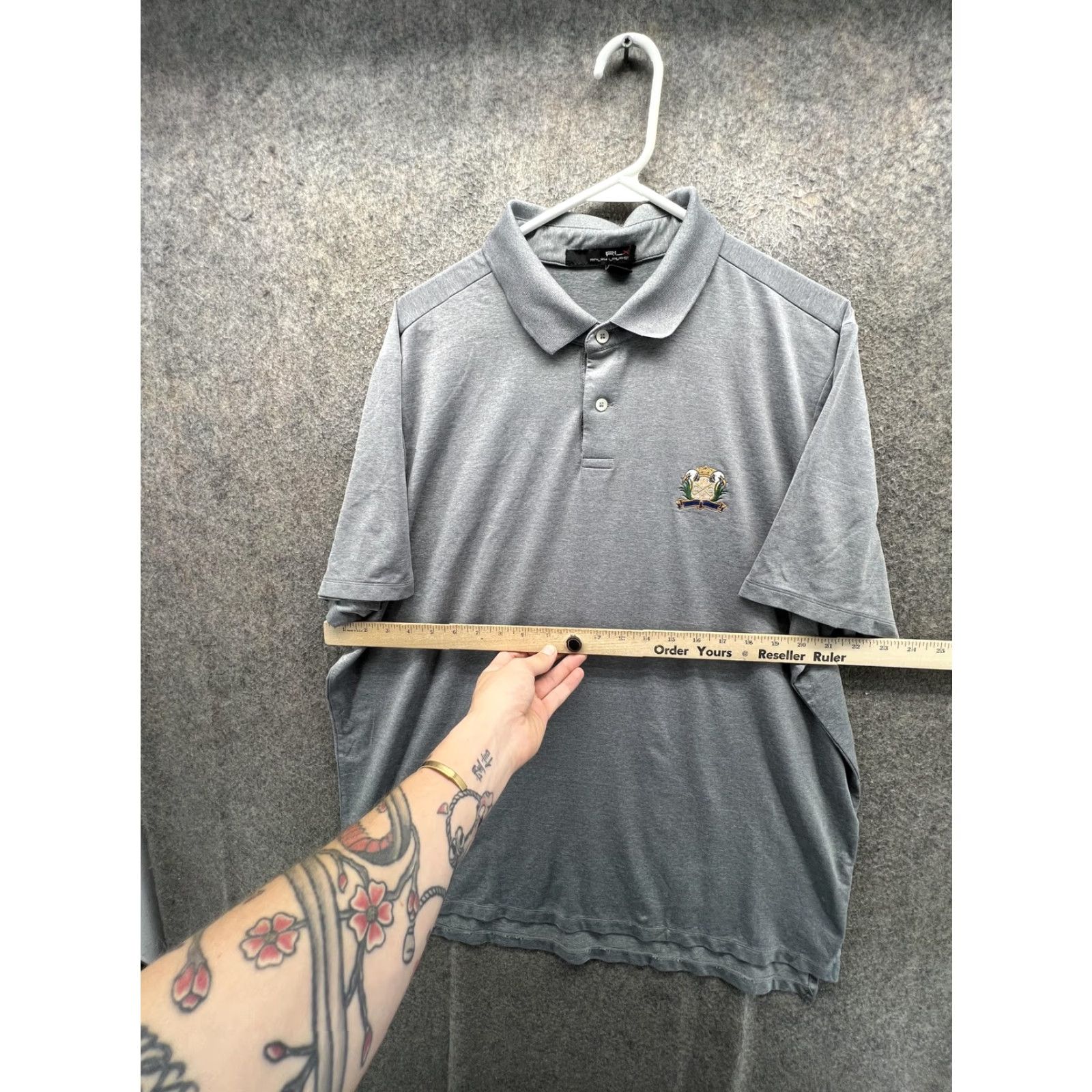 Ralph Lauren RLX Ralph Lauren Polo Shirt Mens XL Gray Golf Performance Club Logo Polo Shirt Mens XL Gray RLX Polo Shirt Size US XL / EU 56 / 4 - 4 Thumbnail
