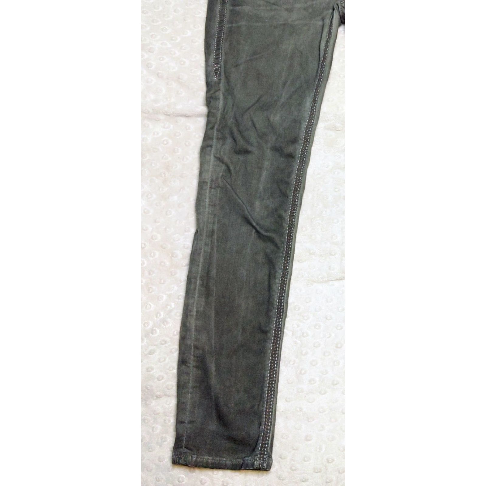 Vintage Rock Revival Jeans 25x27 Grey Boris Cotton Blend 5-Pocket Embroidered Rhinestone Cropped Slim Skinny Crop Denim Women Size 42" / US 20 - 3 Thumbnail