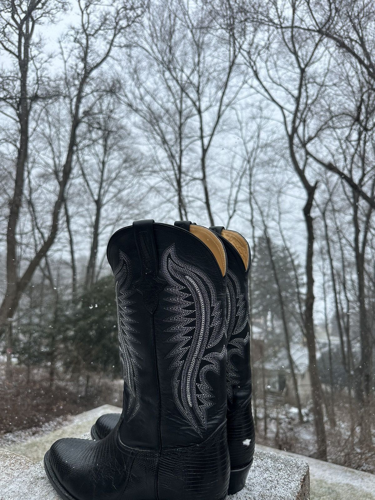 Vintage Leather Cowboy Boots Ferrini Italy Made In Mexico