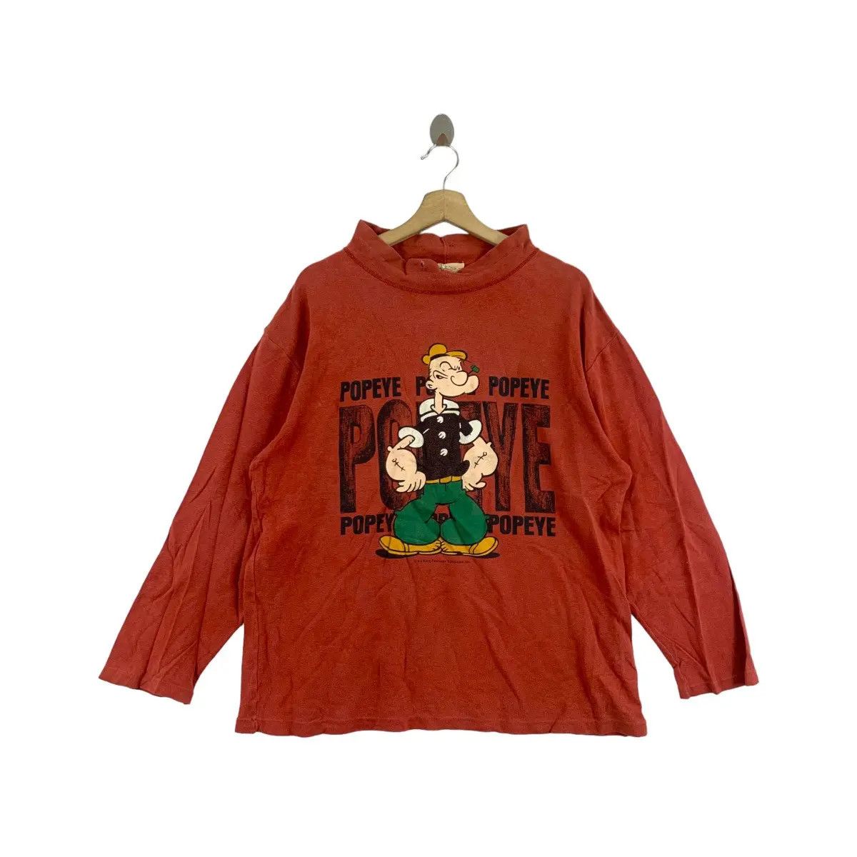 Vintage Vintage POPEYE THE SAILOR MAN Cartoon Turtleneck Sweatshirt Size XL / US 12-14 / IT 48-50 - 1 Thumbnail