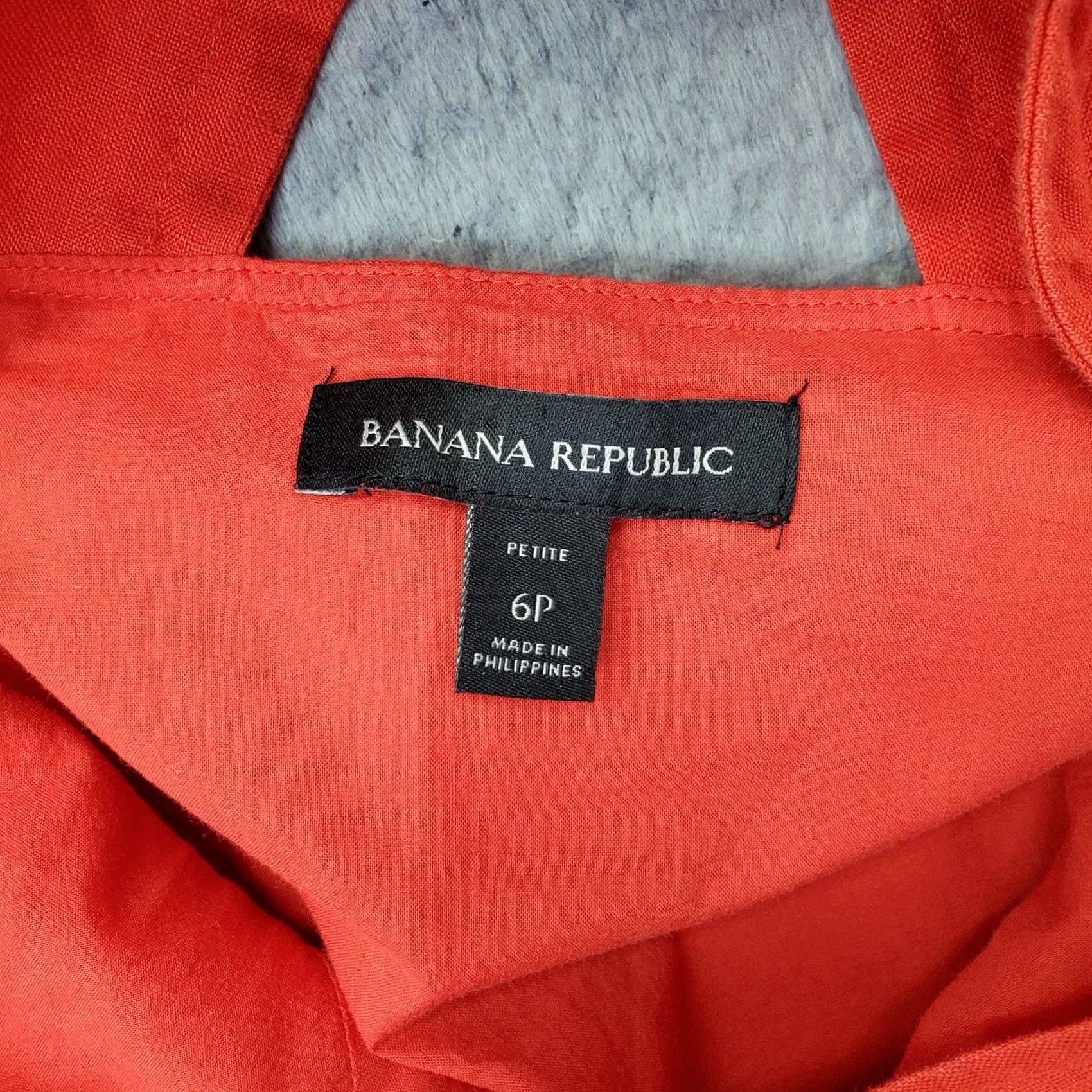 Banana Republic Banana Republic Shift Dress Womens 6P Orange Sleeveless Knee Length Linen Size M / US 6-8 / IT 42-44 - 3 Thumbnail