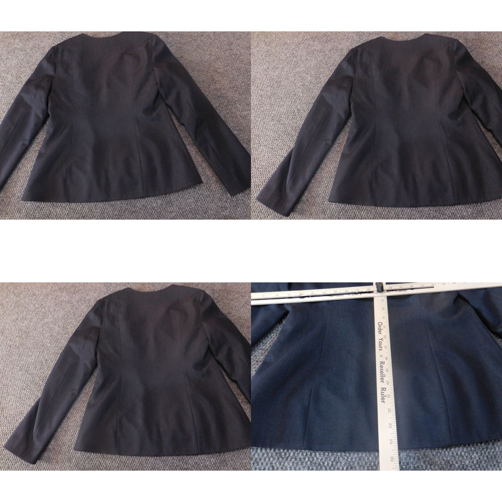 Vintage Dana Buchman Blazer Jacket Blue 6 Womens Zip Polyester Stretch Regular Casual Fall Spring | Jacket Coat Long Sleeve Solid Size M / US 6-8 / IT 42-44 - 8 Thumbnail