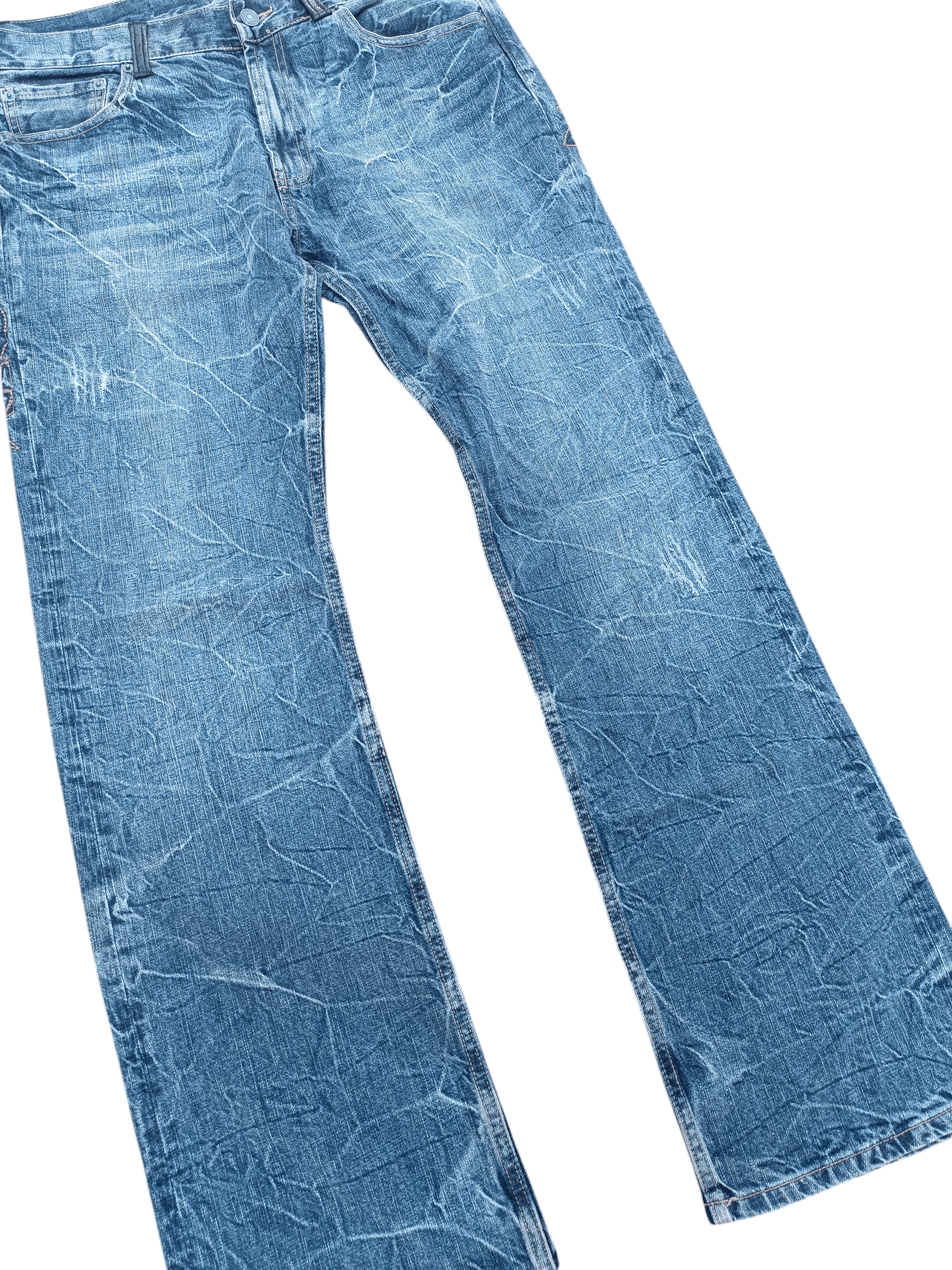 Japanese Brand × Tornado Mart RARE 💥 JAPANESE BRAND WHISKERS DISTRESSED EMBROIDERY DENIM Size US 34 / EU 50 - 5 Thumbnail