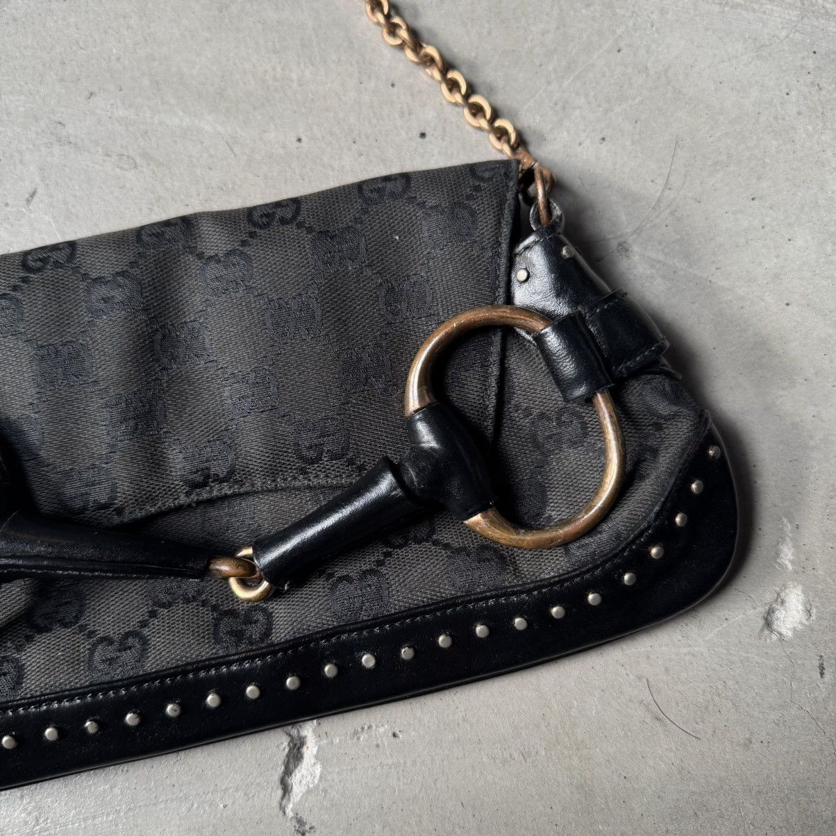 Gucci × Tom Ford Gucci Horsebit large clutch bag Black Size ONE SIZE - 3 Thumbnail