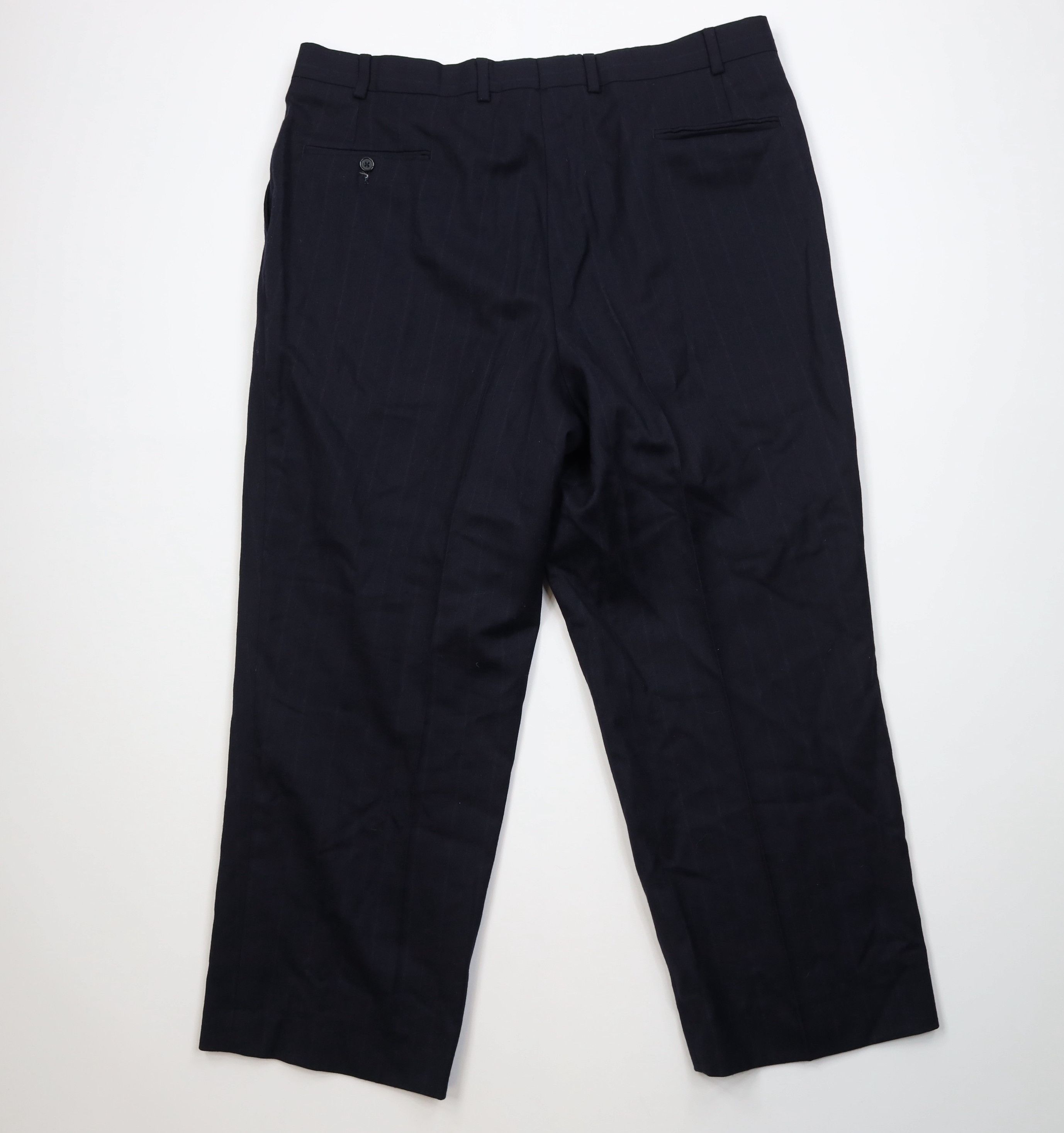 Vintage Vintage 70s Streetwear Striped Wide Leg Chino Pants Blue Size US 40 / EU 56 - 7 Thumbnail