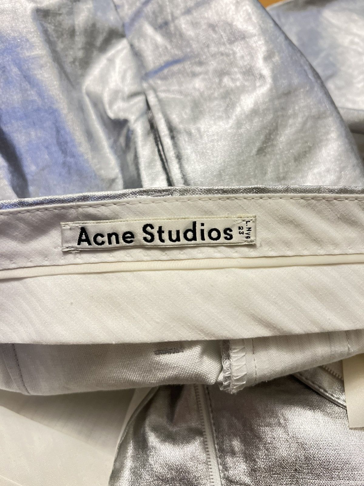 Acne Studios Acne Studios Sam Silver Metallic trousers 46 Size 46R - 7 Thumbnail