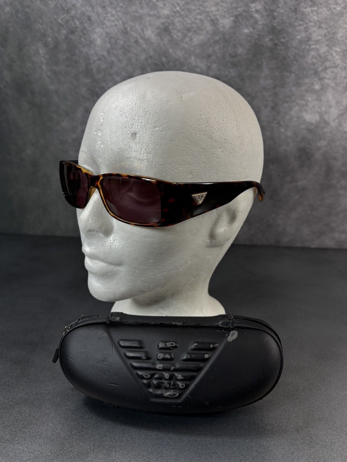Emporio Armani × Giorgio Armani Emporio Armani Sunglasses Sporty EA 9538/S Wrap Y2K Brown Size ONE SIZE - 25 Thumbnail