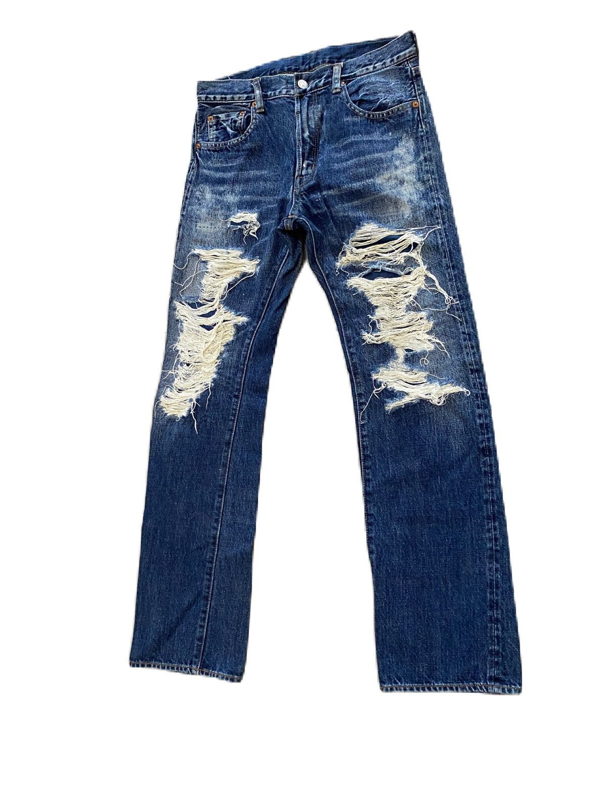 Kapital THRASHED JAPAN BRAND FLY BUTTON SELVEDGE DENIM & DUGAREE Size US 29 - 2 Thumbnail