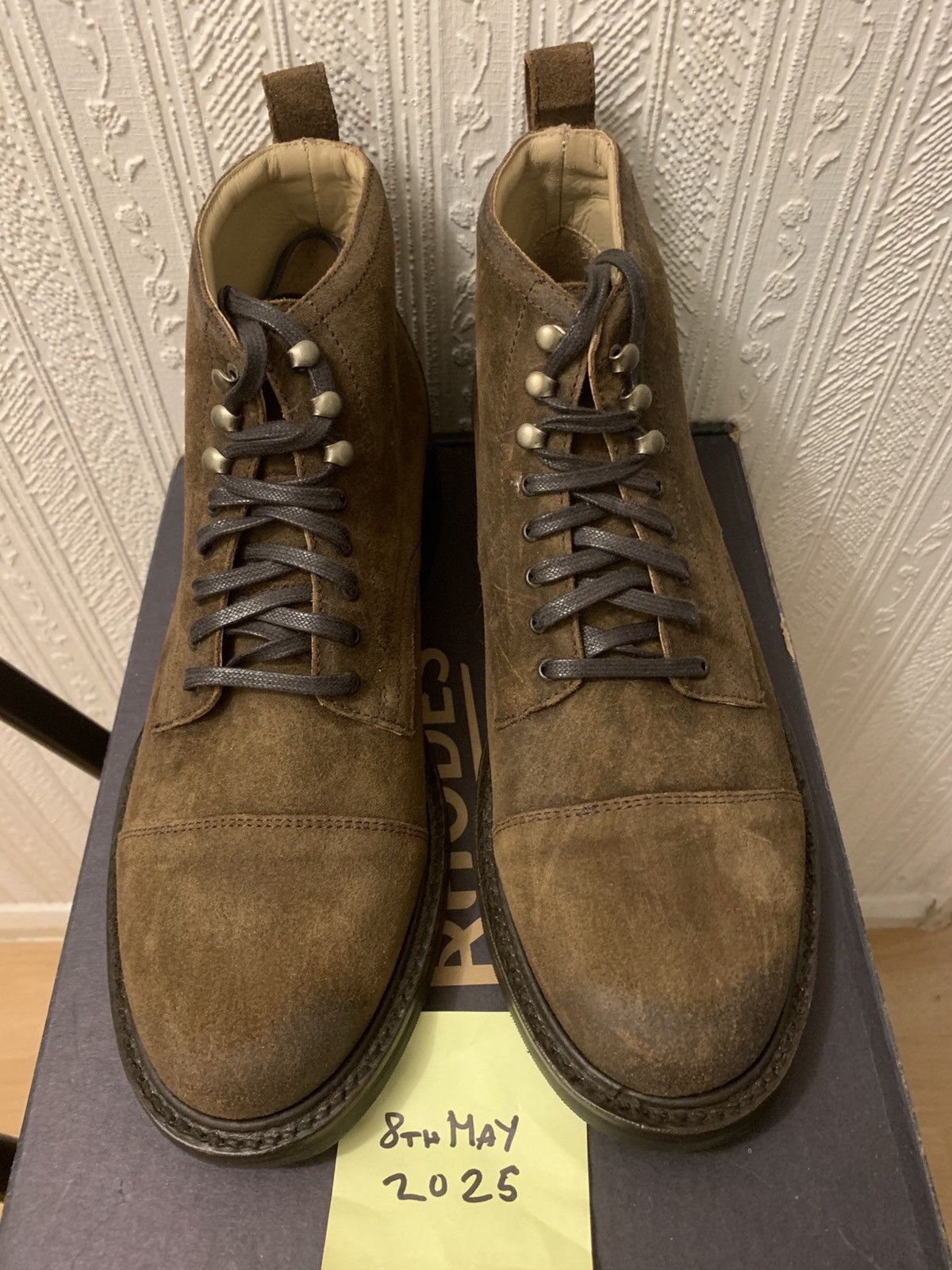 Rhodes Rhodes Portland Boots - Brown Rough Out Burnished Leather Size US 11.5 / EU 44-45 - 1 Thumbnail