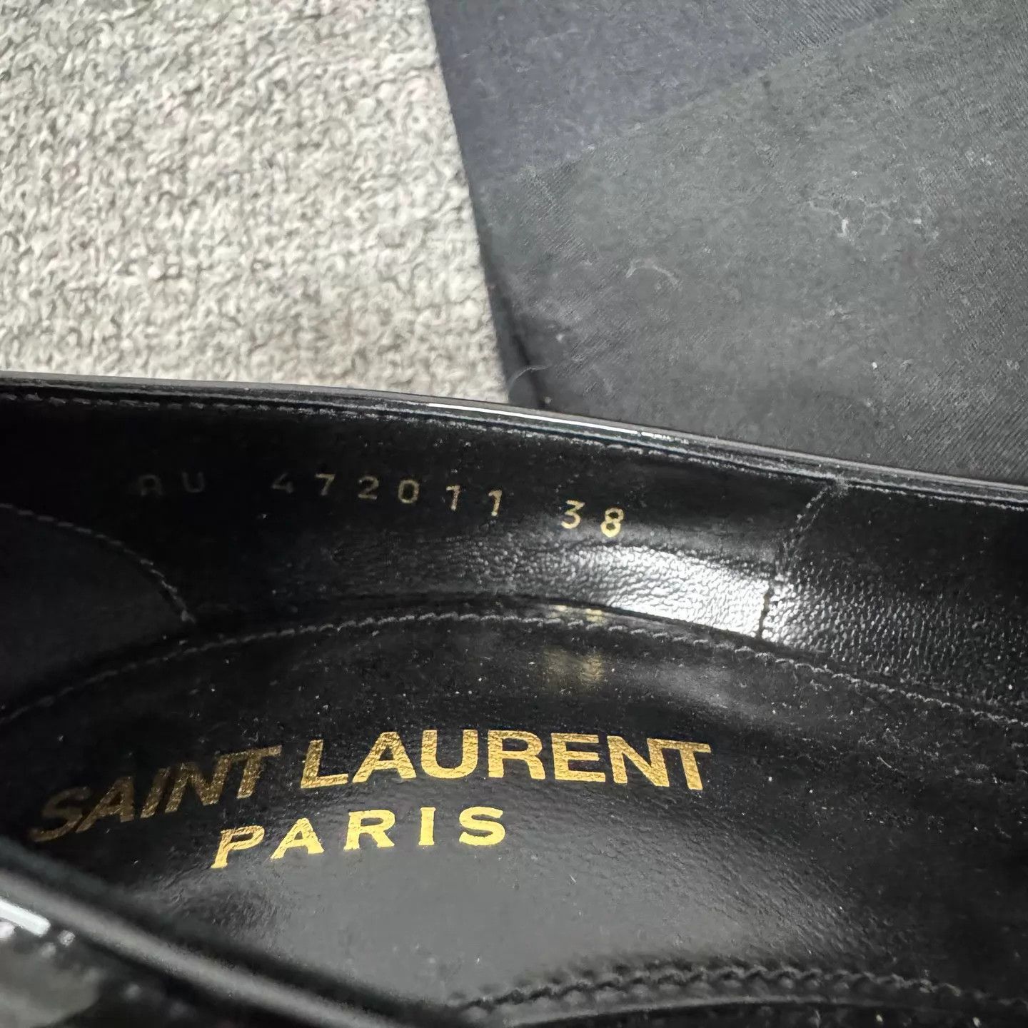 Saint Laurent Paris Saint Laurent SLP Black Patent Gold Pumps 38 99 New Size US 7.5 / IT 37.5 - 6 Thumbnail