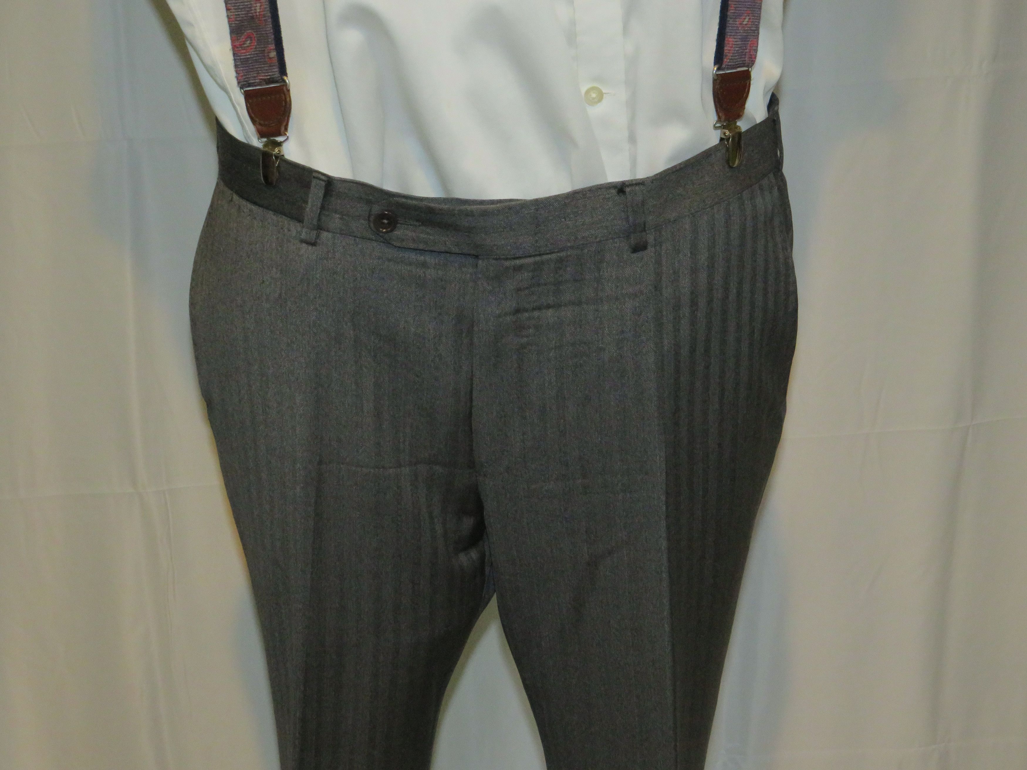 Ermenegildo Zegna Firen Very Recent Gray Herringbone Three Roll Two Suit 44R Size 44R - 14 Thumbnail