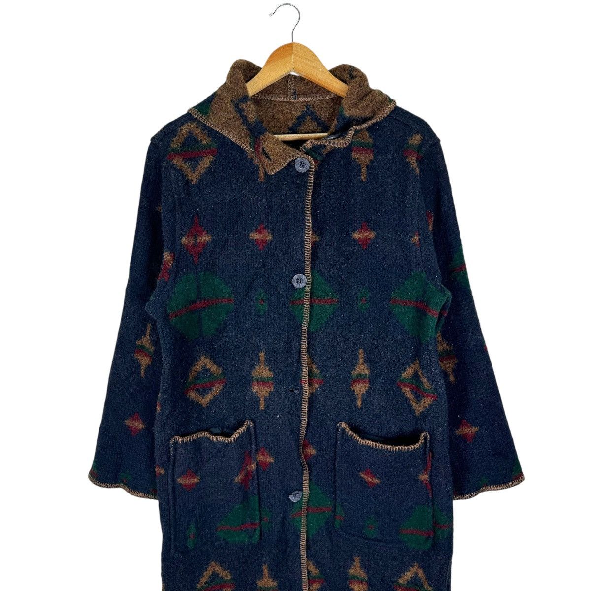 🔥WOOLRICH NATIVE NAVAJO REVERSIBLE LONG JACKET