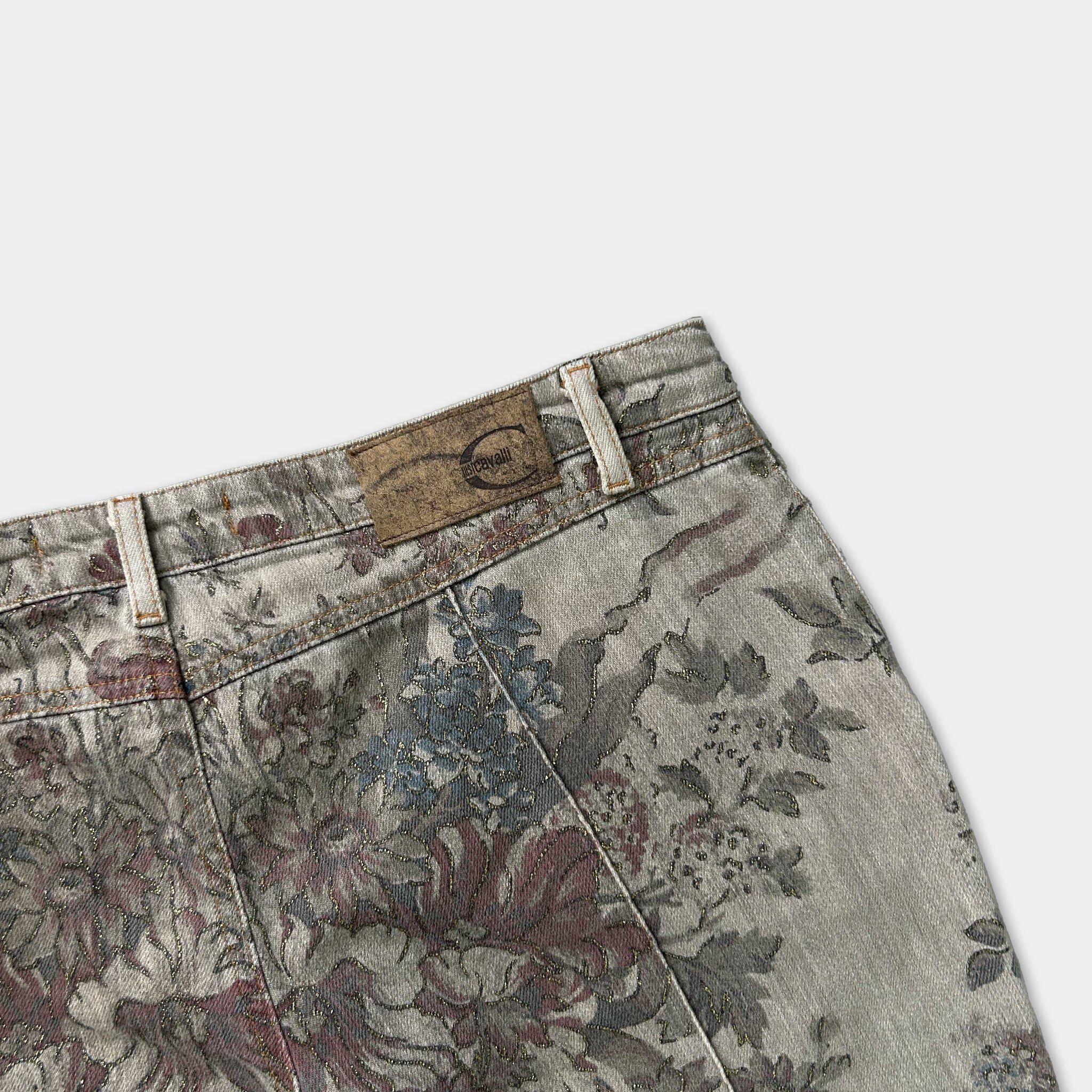 Just Cavalli Just Cavalli Floral Print Flared Jeans Blue Size US 30 / EU 46 - 5 Thumbnail