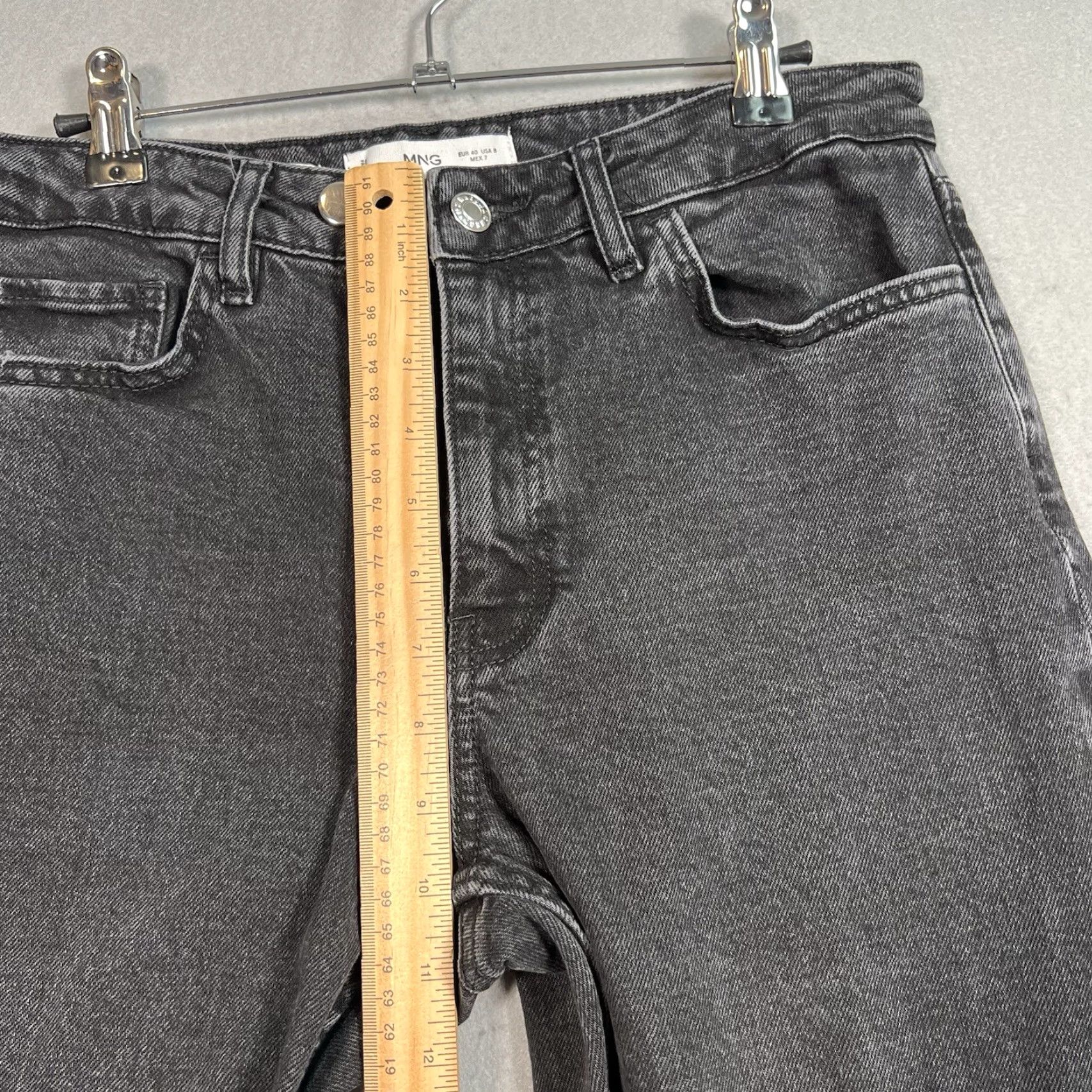 Mango VINTAGE Mango MNG Jeans Womens Size 8 Black Straight Leg Raw Hem Size 30" / US 8 / IT 44 - 7 Thumbnail