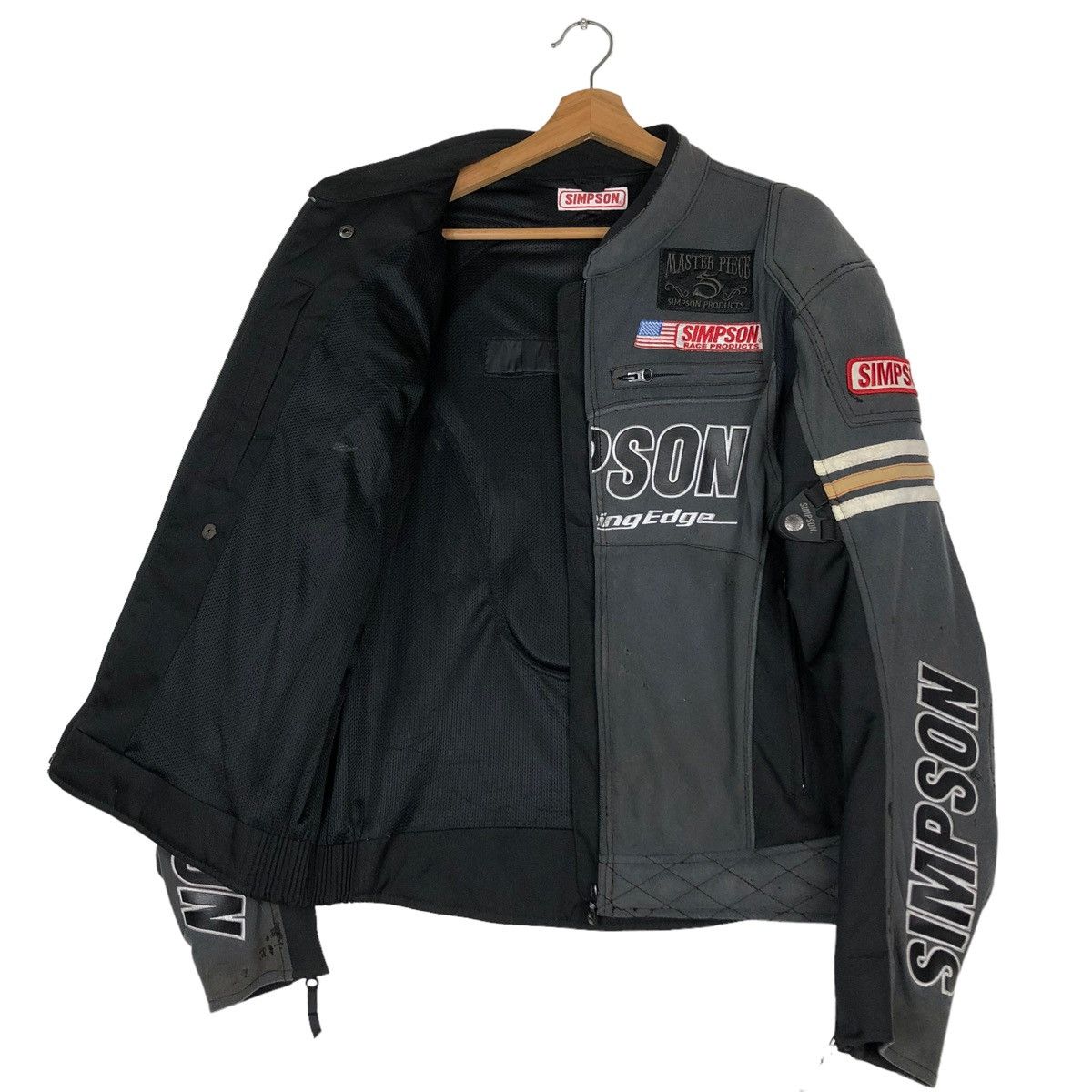 Hein Gericke 🔥VINTAGE DRAG RACING BIKER MOTORCROSS SIMPSON BIG LOGO Size US L / EU 52-54 / 3 - 11 Thumbnail
