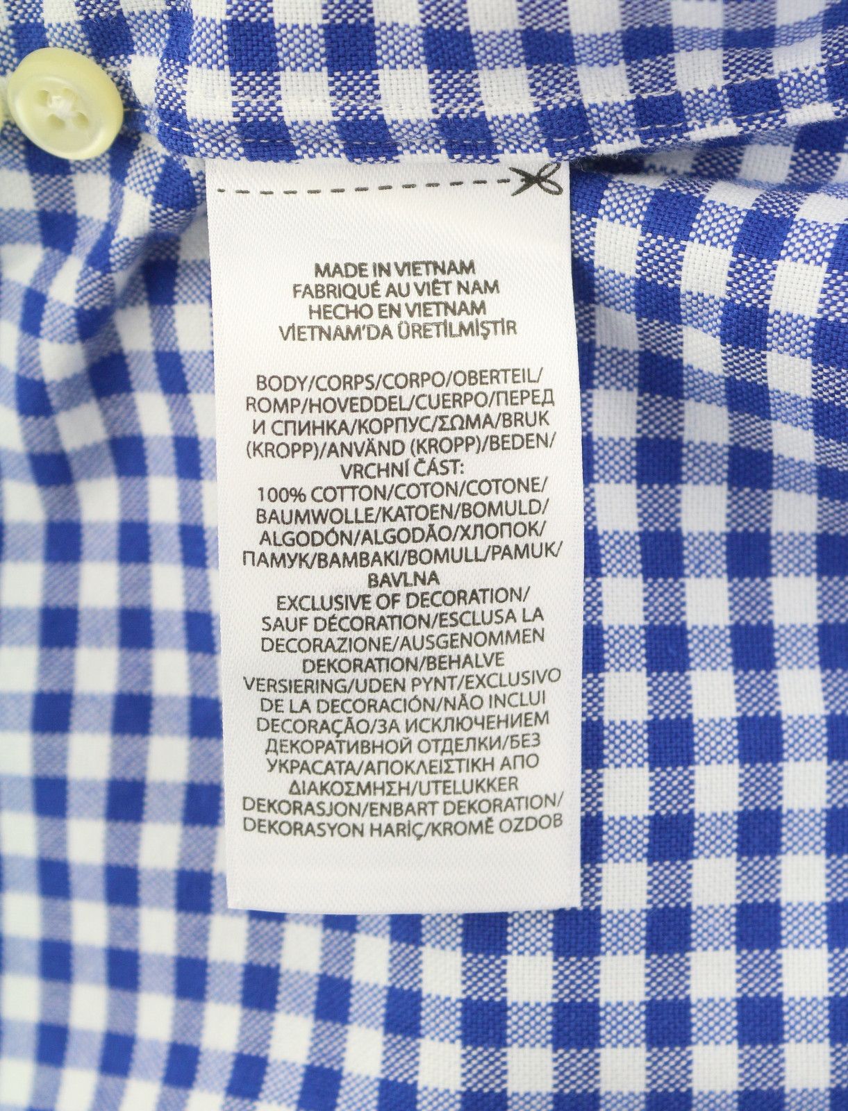 Ralph Lauren CORE REPLEN 2XL Blue Check Button-Down Neck Shirt 87008 Size US XXL / EU 58 / 5 - 8 Thumbnail