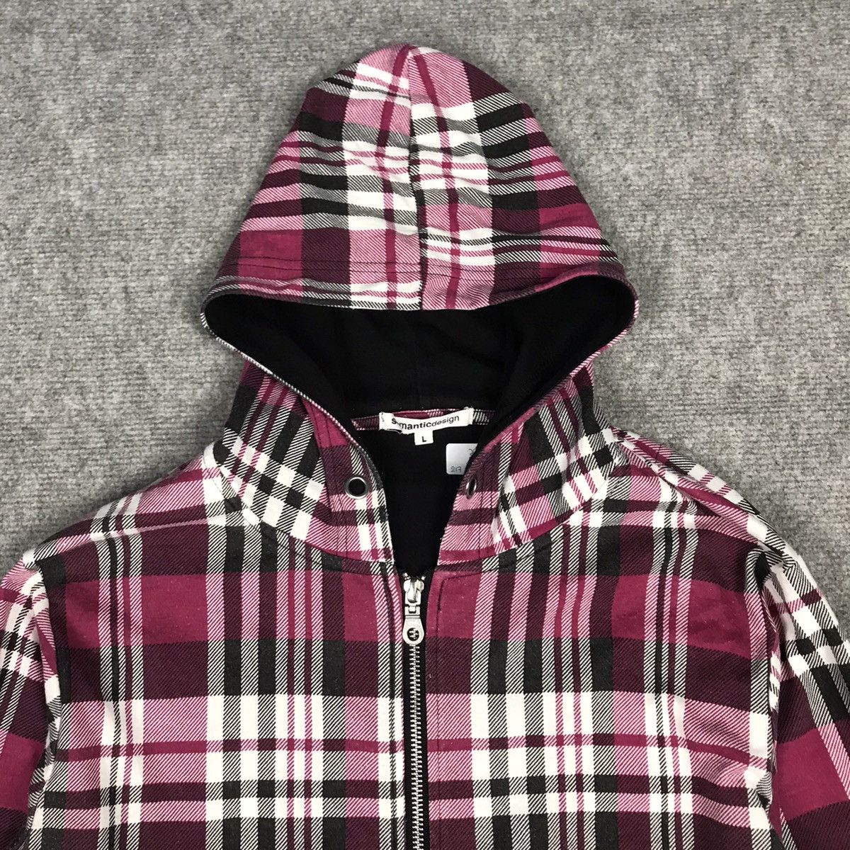 Japanese Brand × Tornado Mart × Vintage SEMANTICDESIGN FLANNEL DESIGN HOODIES ZIPPER JACKET Size US L / EU 52-54 / 3 - 2 Thumbnail