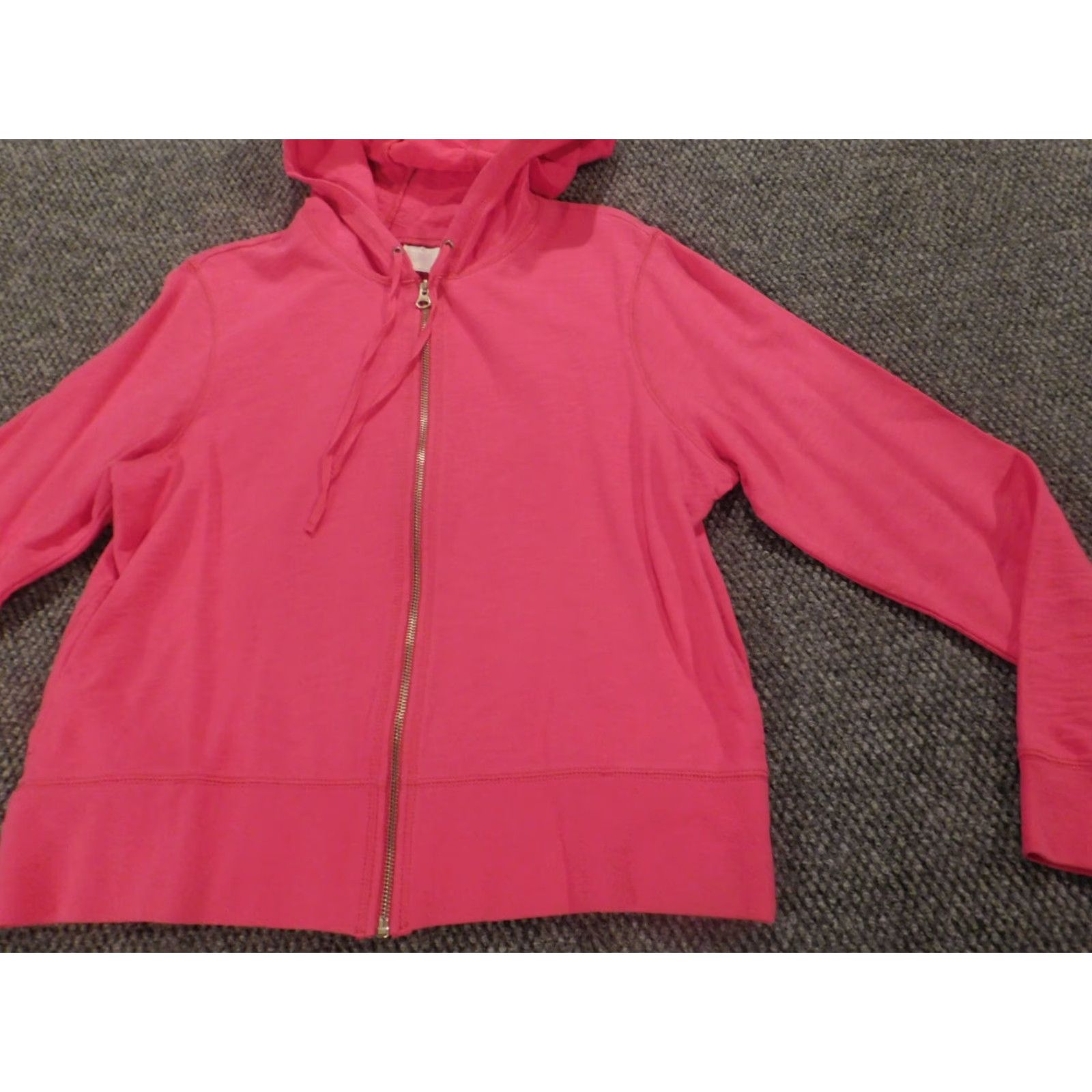 Izod IZOD Sweater Womens L Pink Full Zip Hoodie Stretch Cable-Knit Raglan Sleeve Classic Knit Size L / US 10 / IT 46 - 3 Thumbnail