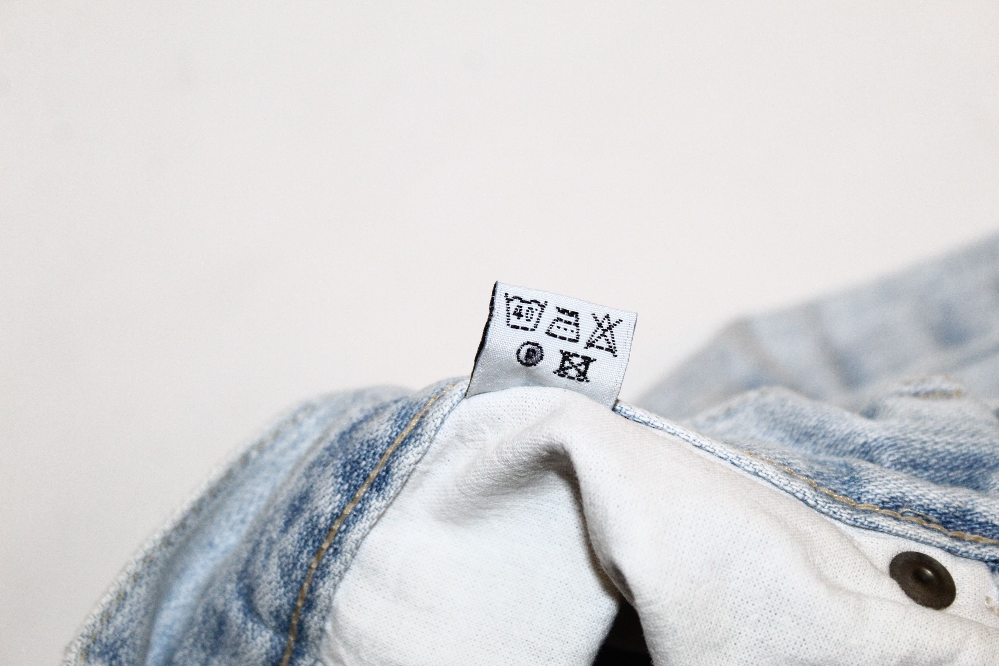 Emmanuelle Khanh 80's Emmanuel Schivili Faded Stitched Blue Straight Jeans Size US 27 - 8 Thumbnail
