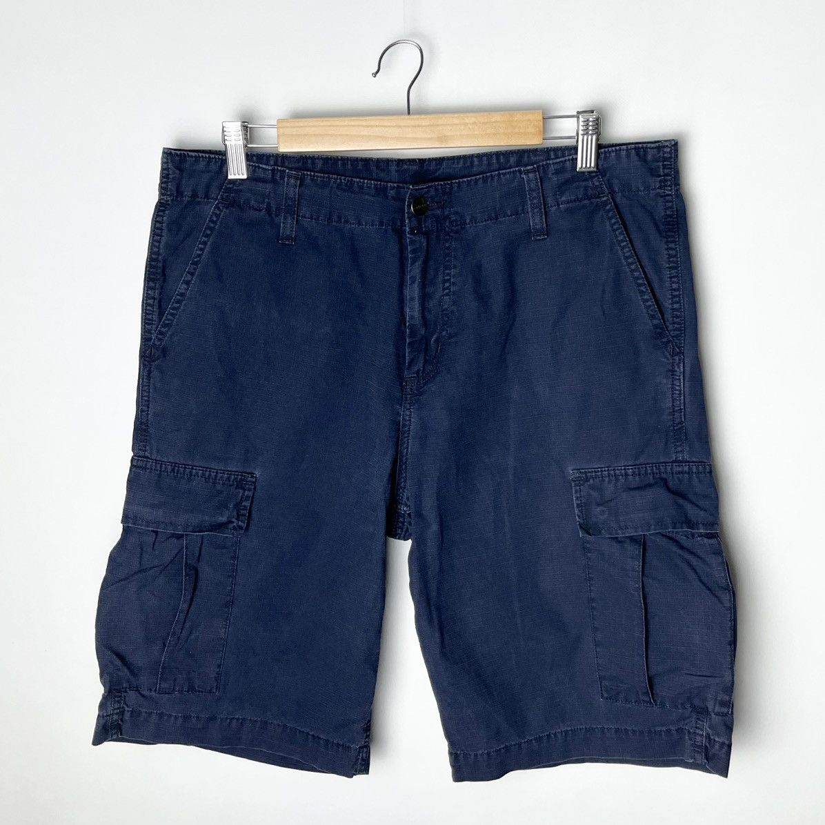 Carhartt Vintage Carhartt Regular Dark Blue Cargo Shorts Size US 33 - 6 Thumbnail