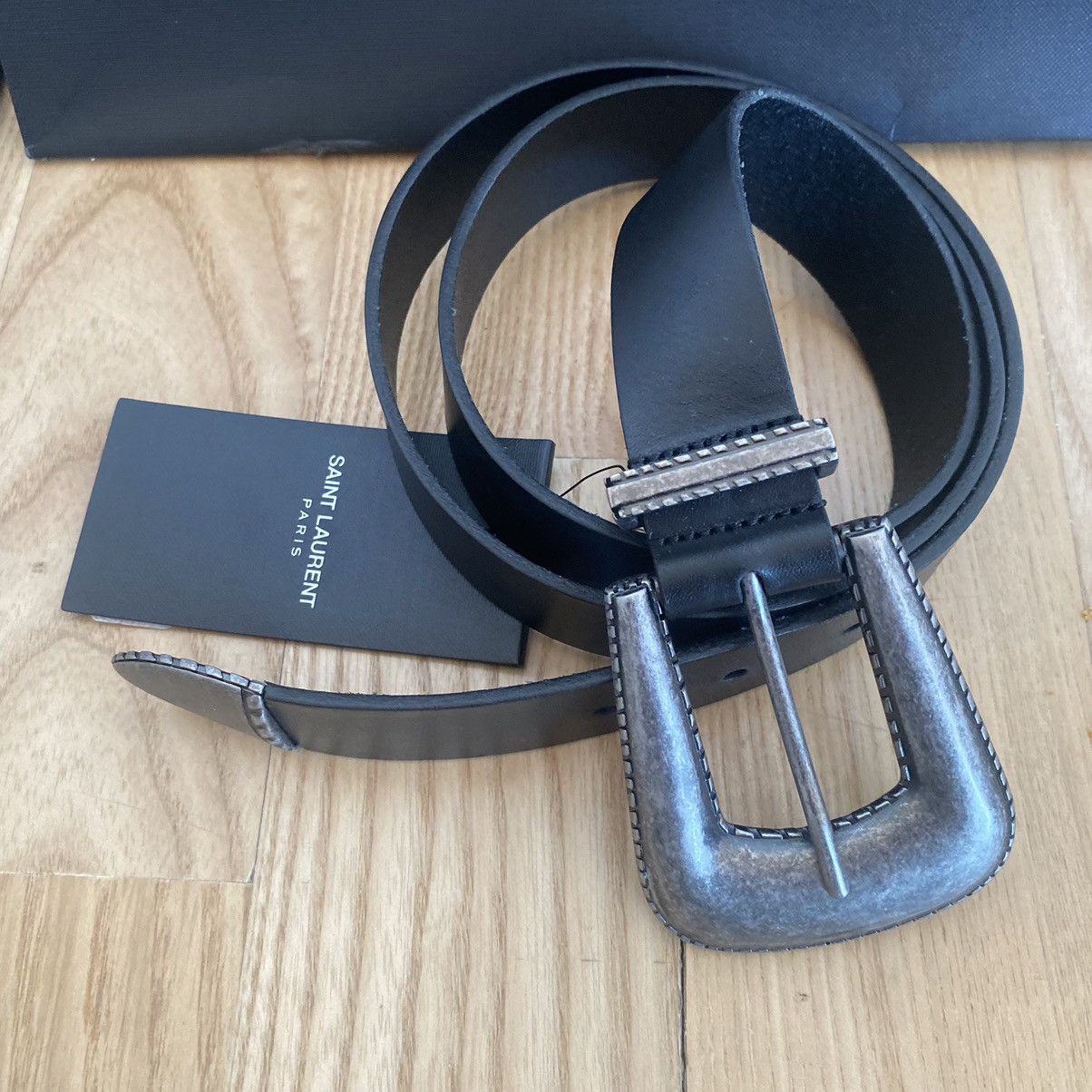 Saint Laurent Paris Saint Laurent SS21 YSL Leather Folk Western Buckle Belt 105 Size ONE SIZE - 2 Thumbnail