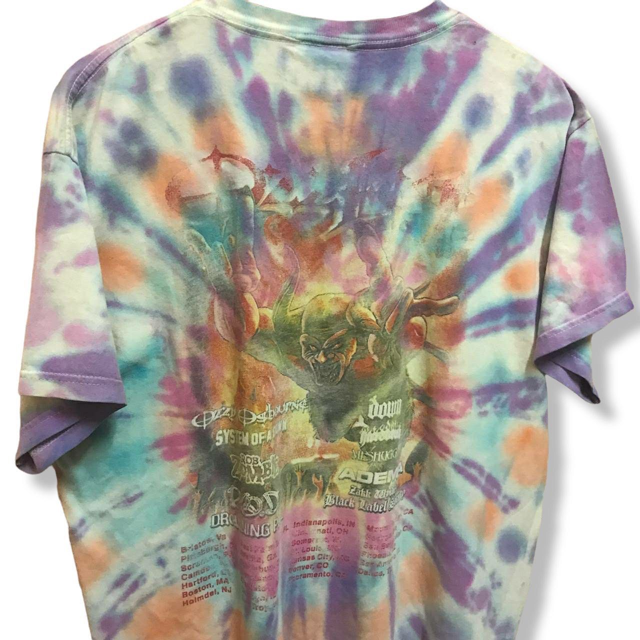Ozzy Osbourne Vintage 2002 Ozzfest Tour Tie Dye T Shirt Size US L / EU 52-54 / 3 - 4 Thumbnail