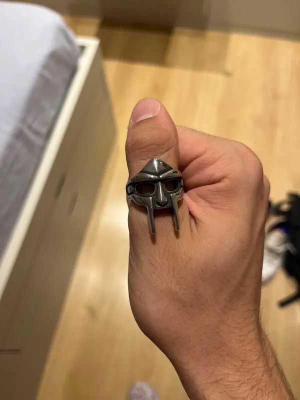 VIBE MF Doom Custom Made Silver Tone Ring Size ONE SIZE - 1 Thumbnail